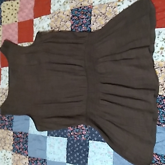 Marineblu Sleeveless Brown Shirt with Beading - Picture 3 of 7